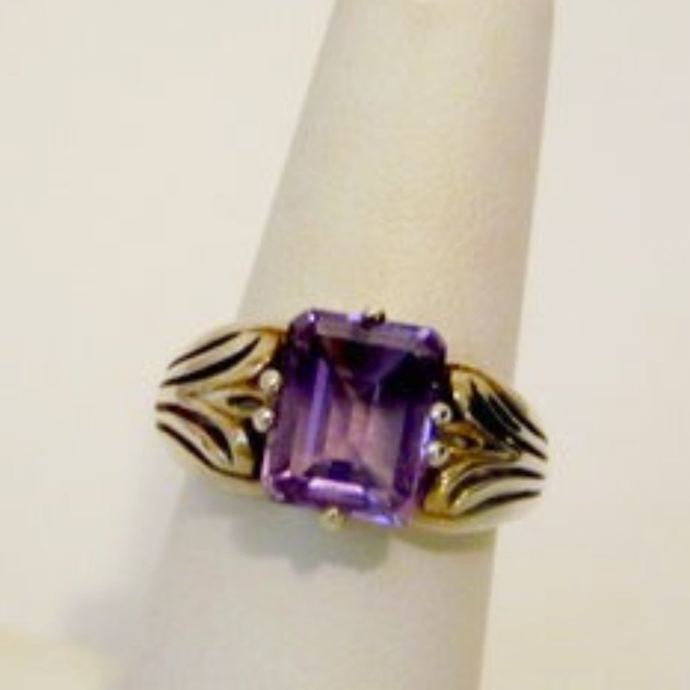 Artisan Crafted .925 Sterling Silver Amethyst Ring Size 7